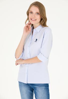 Kadın Açık Mavi Uzun Kollu Basic Gömlek - 50262887011