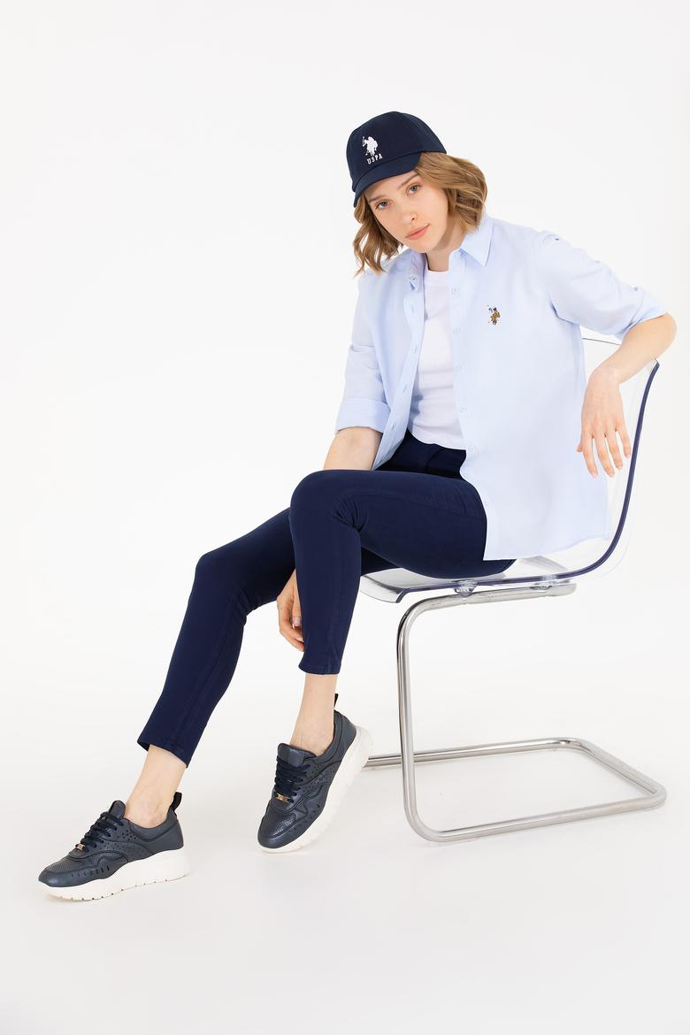 Kadın Açık Mavi Uzun Kollu Basic Gömlek - 50262888012