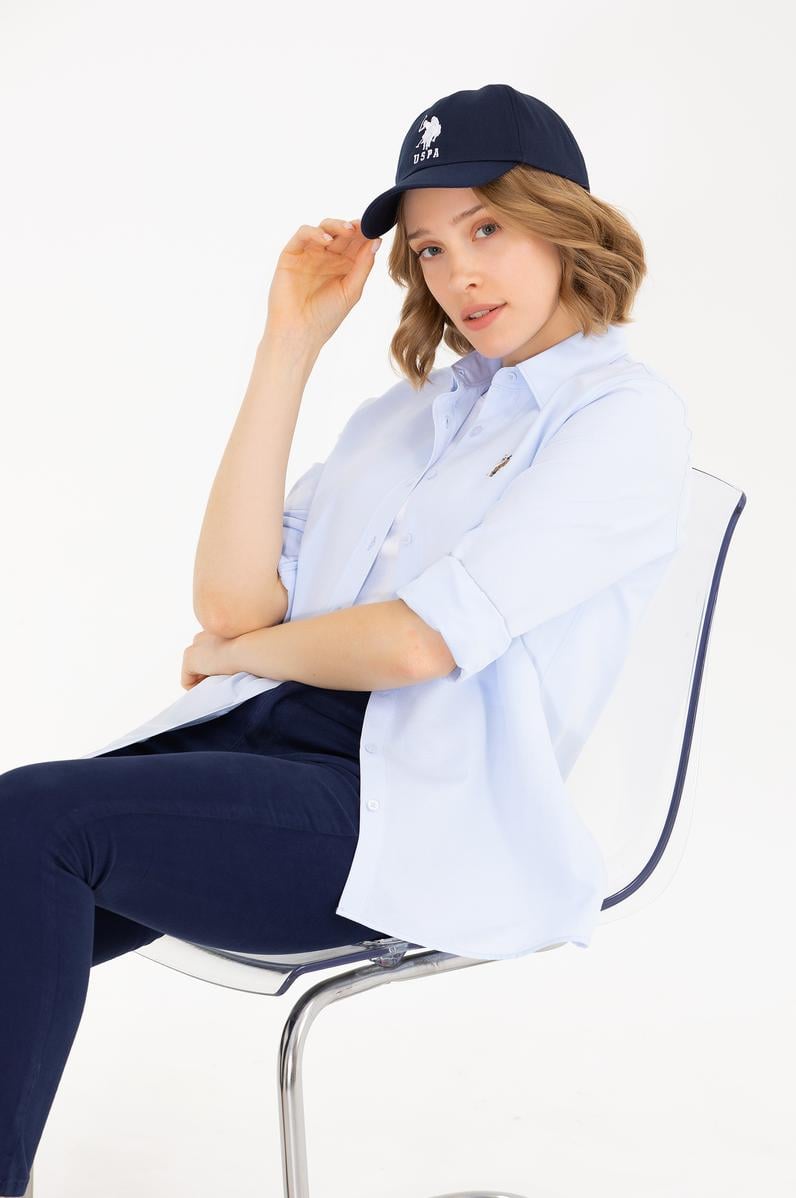 Kadın Açık Mavi Uzun Kollu Basic Gömlek