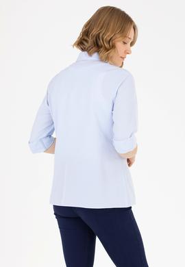 Kadın Açık Mavi Uzun Kollu Basic Gömlek - 50262888012