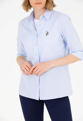 Kadın Açık Mavi Uzun Kollu Basic Gömlek - 50262888012