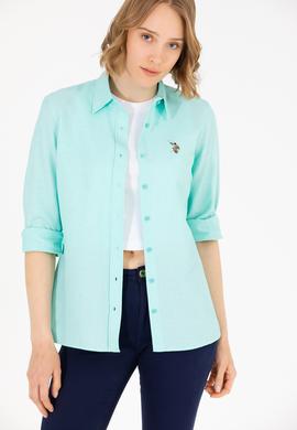 Kadın Mint Uzun Kollu Basic Gömlek - 50262888027