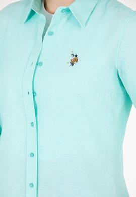 Kadın Mint Uzun Kollu Basic Gömlek - 50262888027