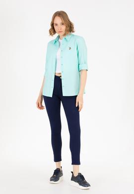 Kadın Mint Uzun Kollu Basic Gömlek - 50262888027