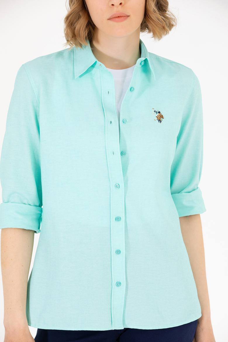 Kadın Mint Uzun Kollu Basic Gömlek - 50262888027