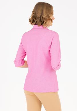 Kadın Pembe Uzun Kollu Basic Gömlek - 50262888061