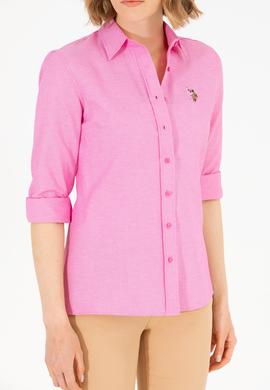 Kadın Pembe Uzun Kollu Basic Gömlek - 50262888061