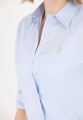 Kadın Açık Mavi Uzun Kollu Basic Gömlek - 50262946018