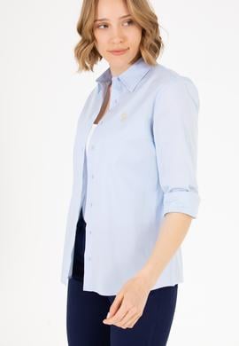 Kadın Açık Mavi Uzun Kollu Basic Gömlek - 50262946018