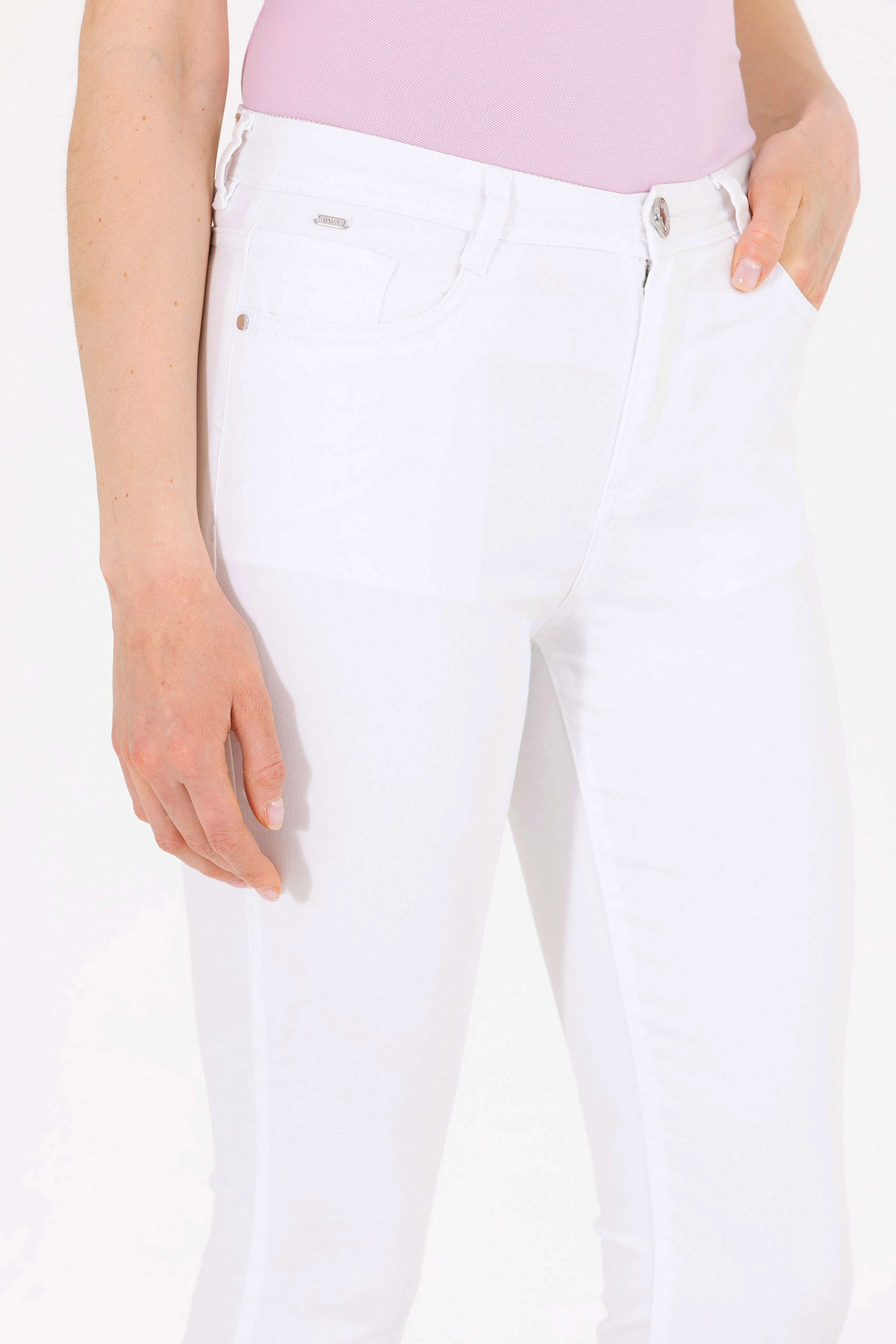 Kadın Beyaz Toothpick Fit Pantolon