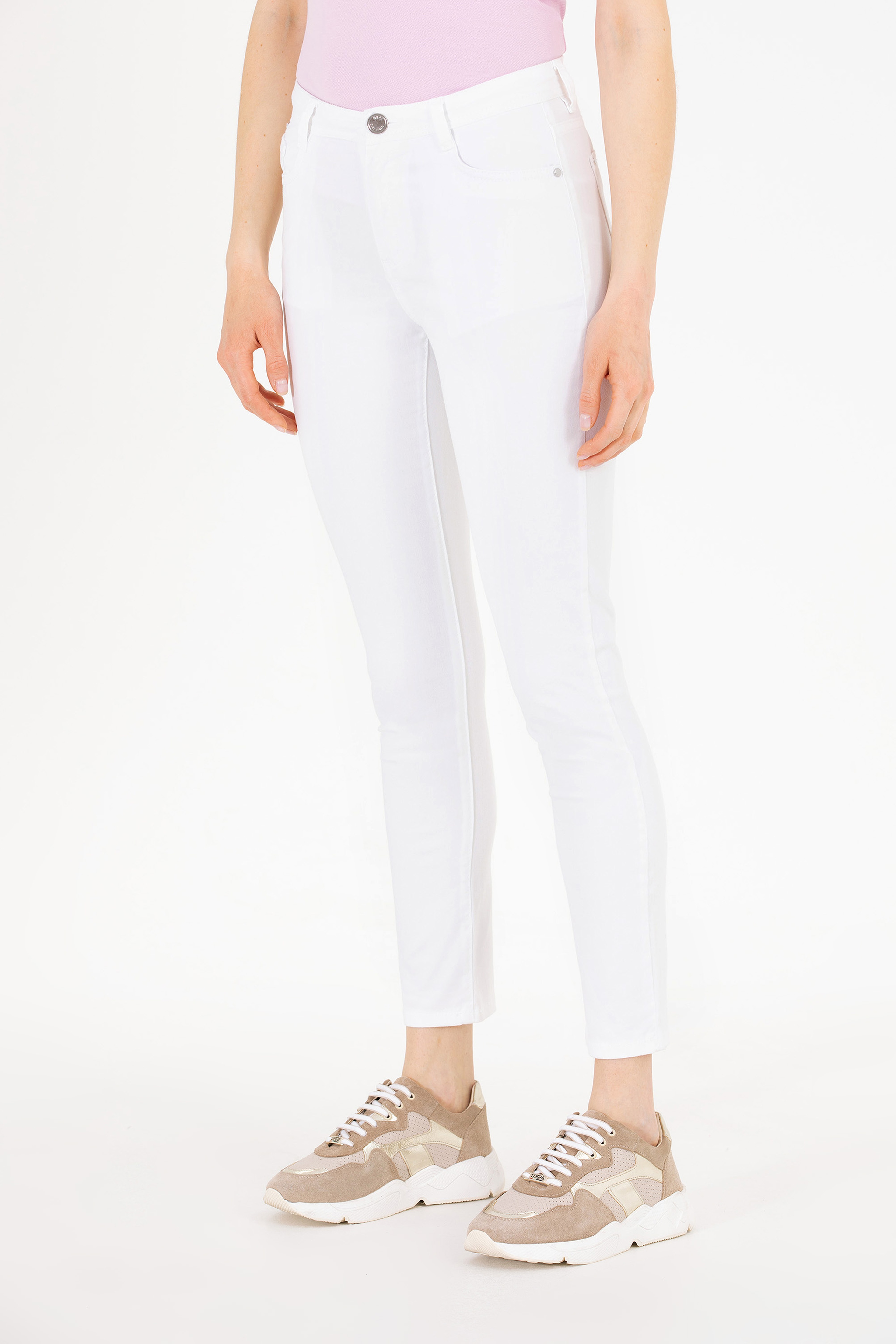 Kadın Beyaz Toothpick Fit Pantolon