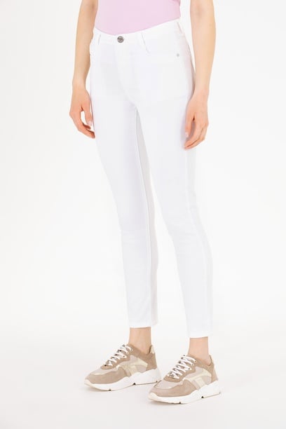 Kadın Beyaz Toothpick Fit Pantolon
