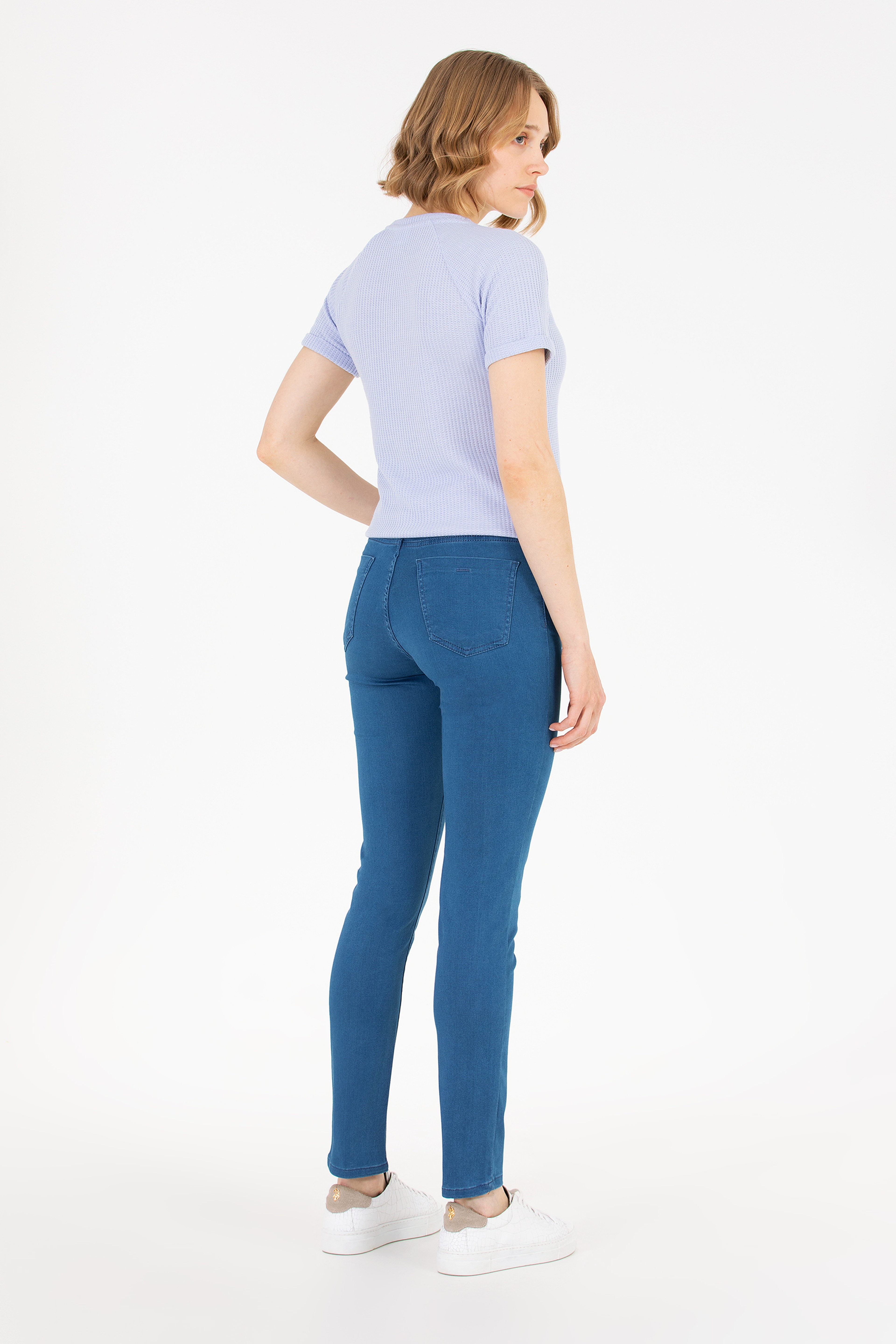 Kadın Açık Mavi Toothpick Fit Jean Pantolon - Image 4