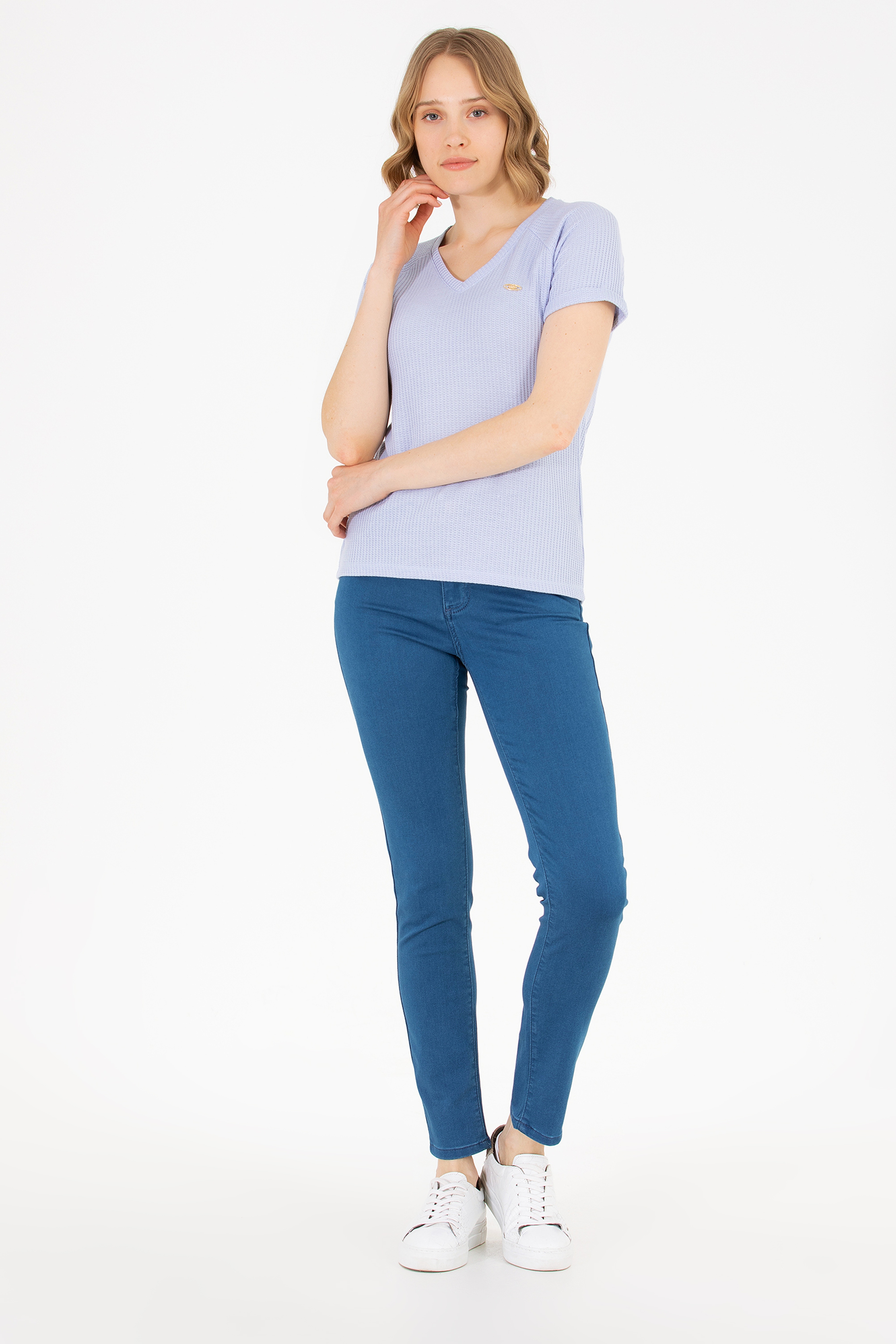 Kadın Açık Mavi Toothpick Fit Jean Pantolon - Image 1