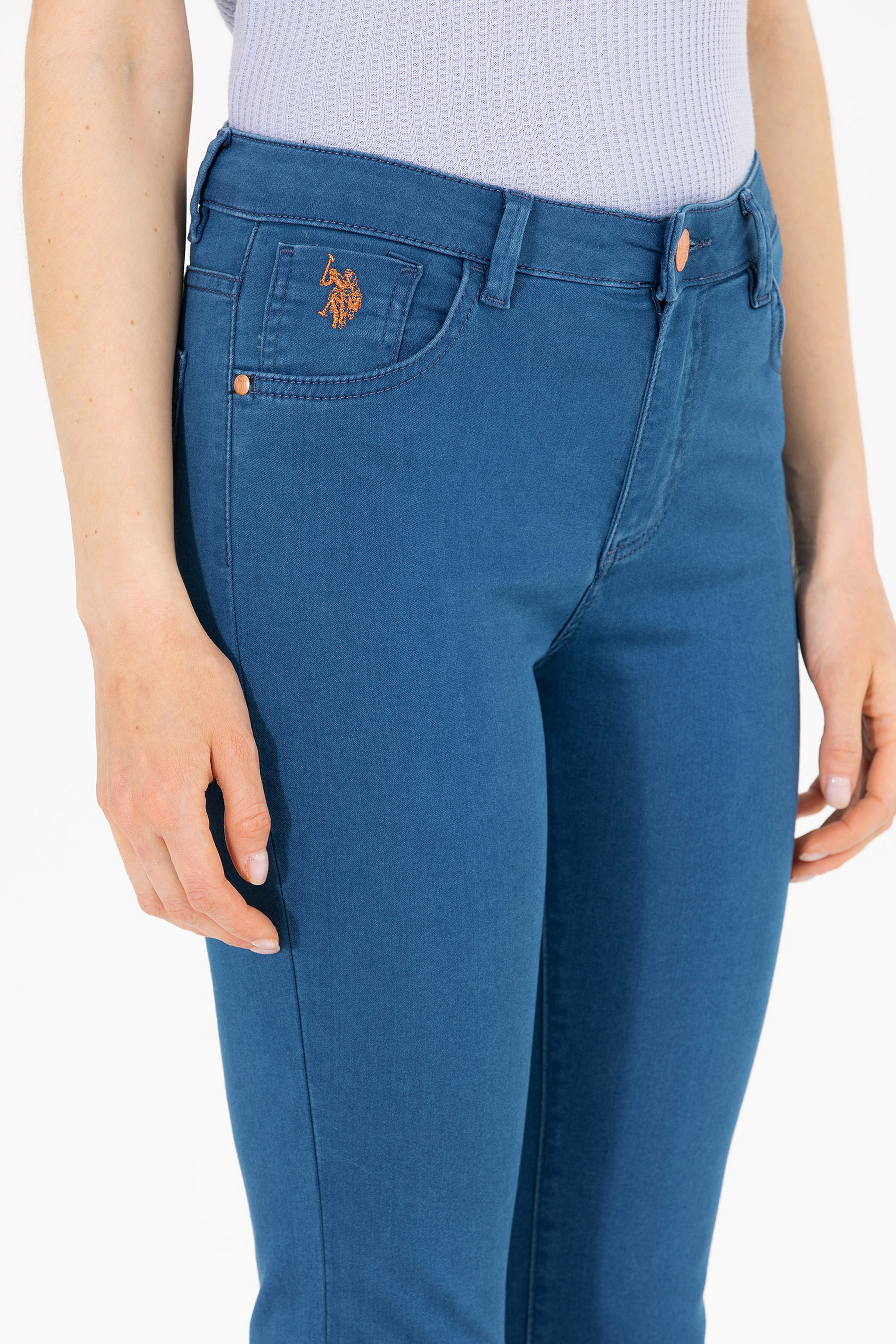 Kadın Açık Mavi Toothpick Fit Jean Pantolon - Image 6