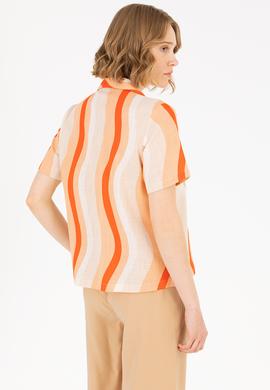 Kadın Kırmızı Kısa Kollu Gömlek - 50267554019