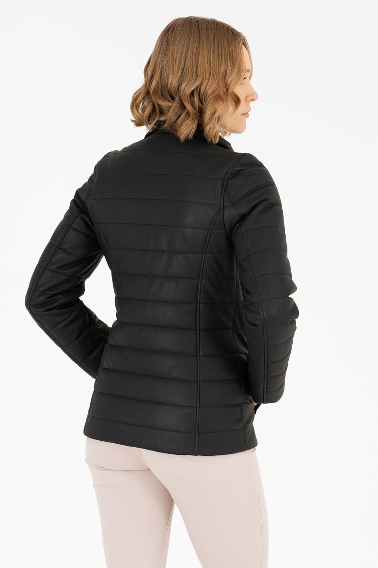 Kadın Siyah Deri Ceket - 50269051013