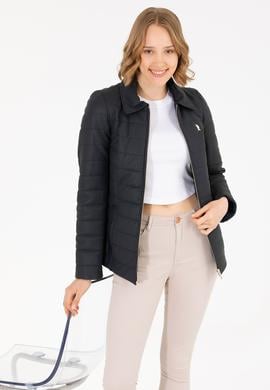 Kadın Lacivert Deri Ceket - 50269051021