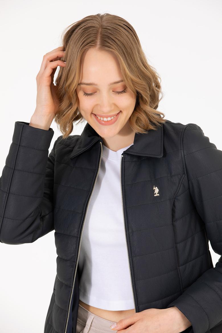 Kadın Lacivert Deri Ceket - 50269051021