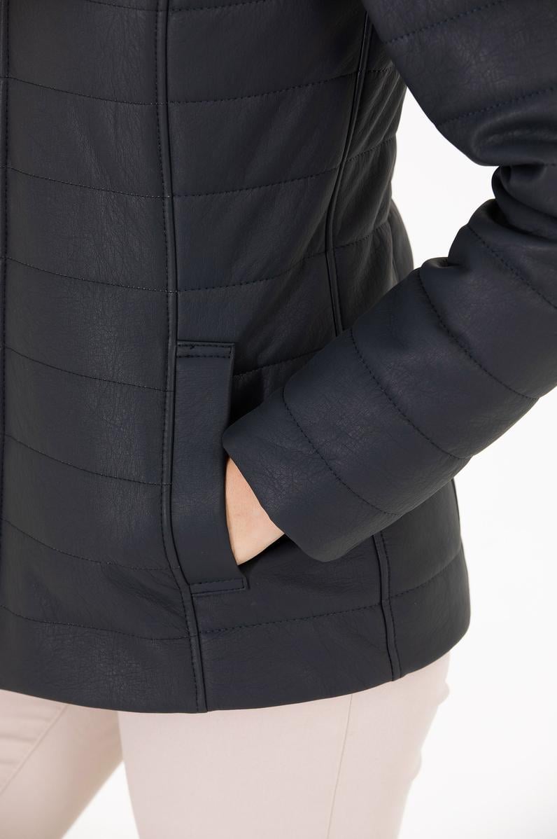 Kadın Lacivert Deri Ceket