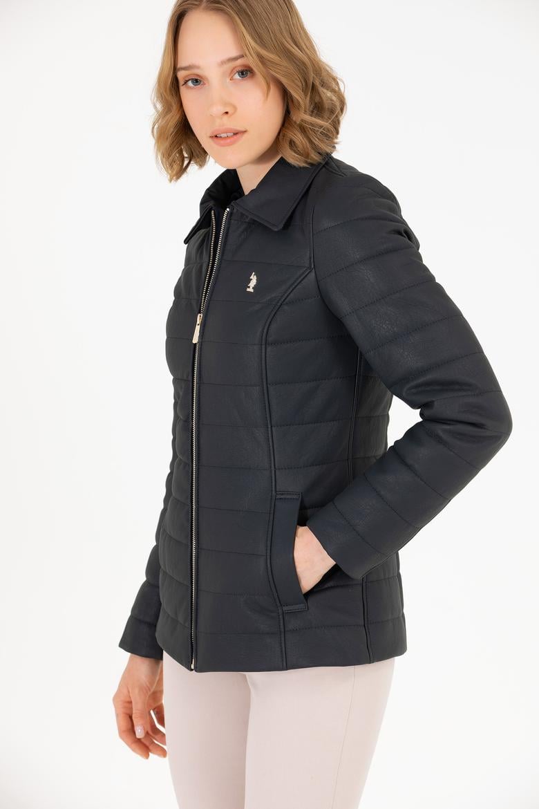 Kadın Lacivert Deri Ceket - 50269051021