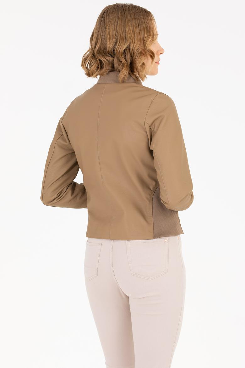 Kadın Vizon Deri Ceket - 50269376006