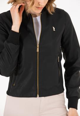 Kadın Siyah Deri Ceket - 50269376012