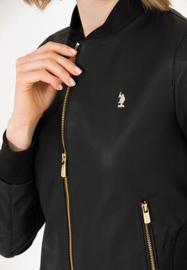 Kadın Siyah Deri Ceket - 50269376012