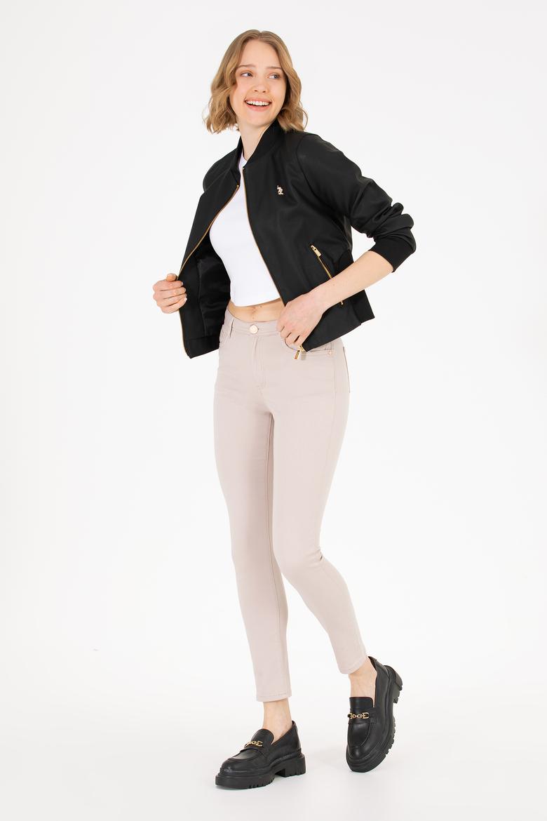 Kadın Siyah Deri Ceket - 50269376012