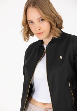 Kadın Siyah Deri Ceket - 50269376012