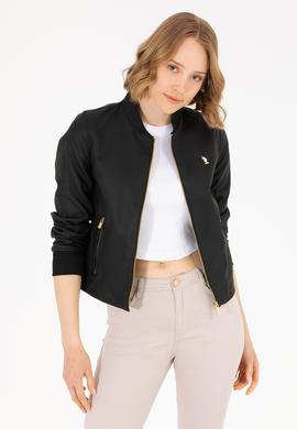 Kadın Siyah Deri Ceket - 50269376012