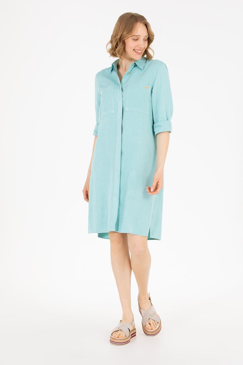 Kadın Mint Dokuma Elbise
