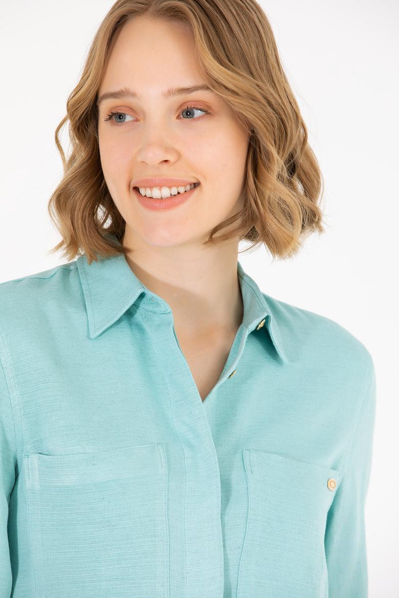 Kadın Mint Dokuma Elbise - 50269608004