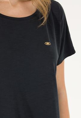 Kadın Siyah Bisiklet Yaka Tişört - 50270121029