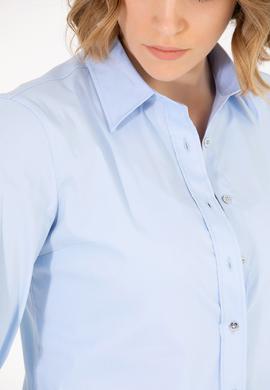 Kadın Açık Mavi Uzun Kollu Basic Gömlek - 50270992030