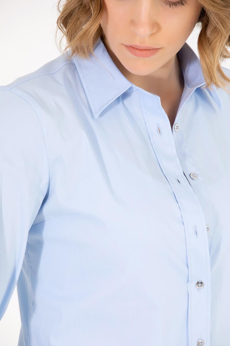 Kadın Açık Mavi Uzun Kollu Basic Gömlek