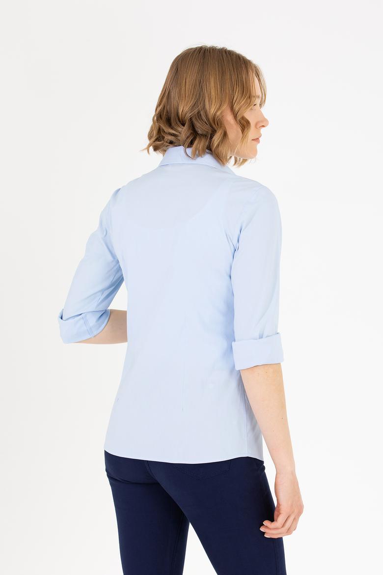 Kadın Açık Mavi Uzun Kollu Basic Gömlek - 50270992030