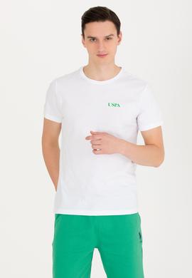 Erkek Beyaz Bisiklet Yaka Tişört - 50264978008