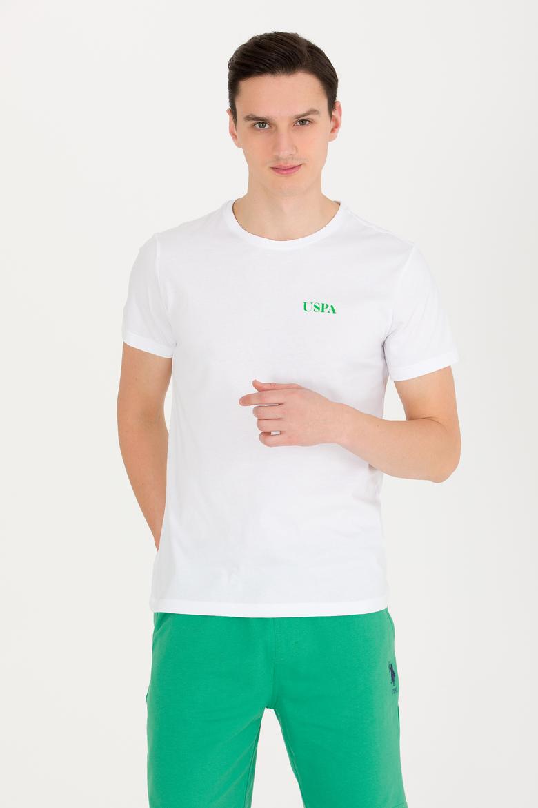 Erkek Beyaz Bisiklet Yaka Tişört