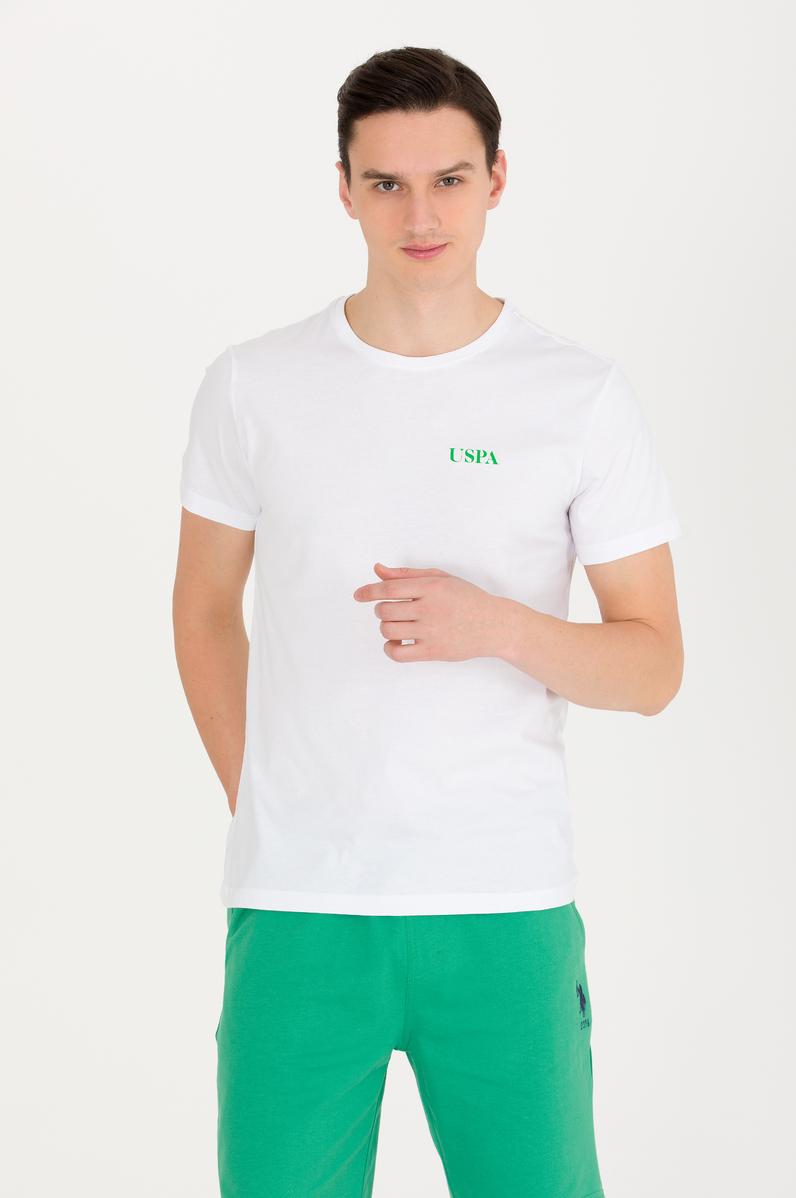 Erkek Beyaz Bisiklet Yaka Tişört