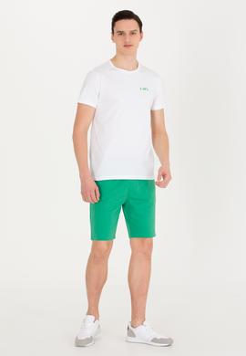 Erkek Beyaz Bisiklet Yaka Tişört - 50264978008