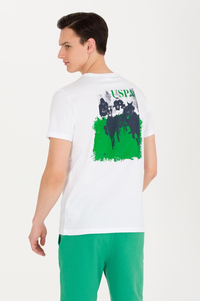 Erkek Beyaz Bisiklet Yaka Tişört - 50264978008