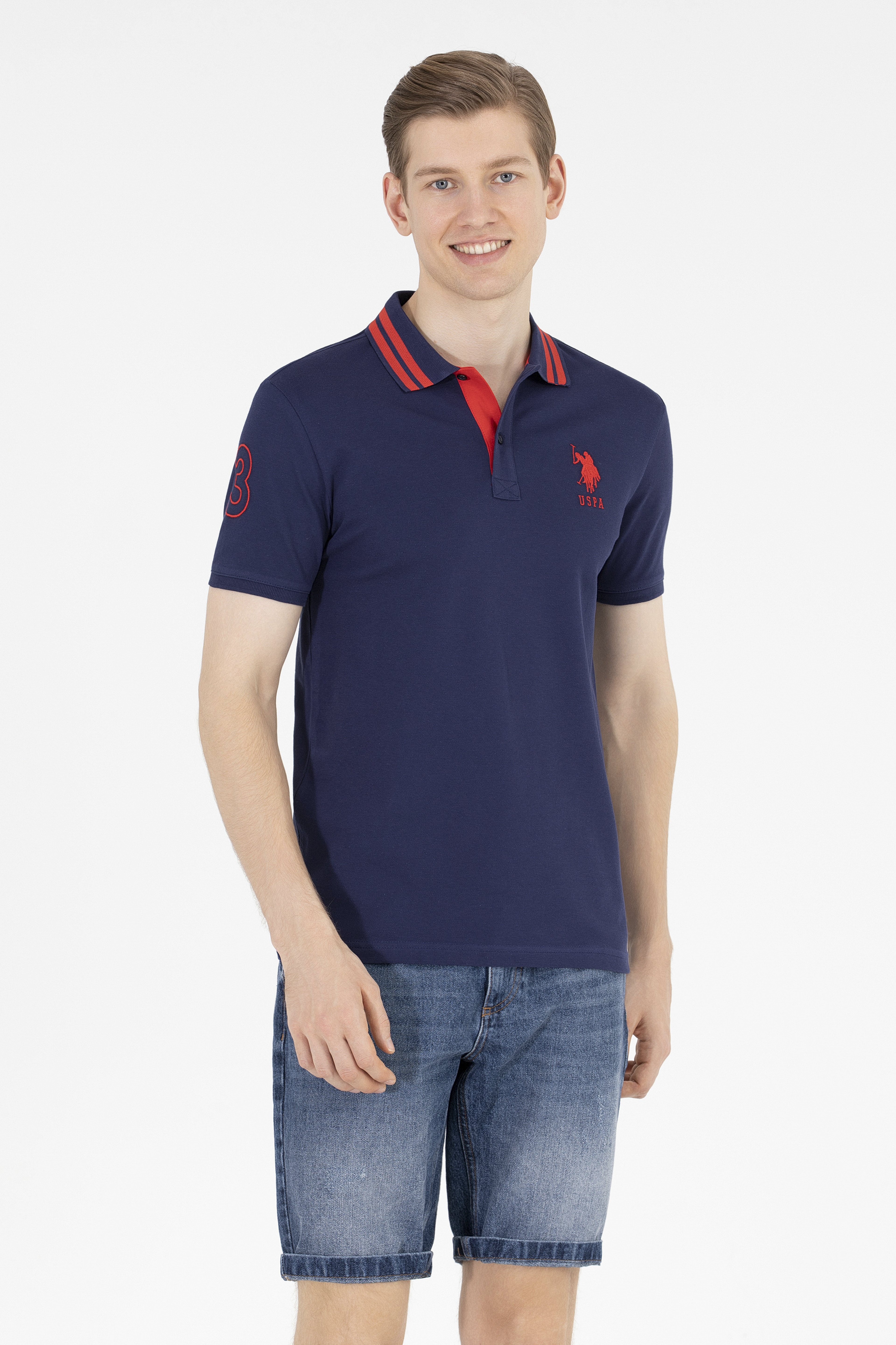 Erkek Lacivert Basic Polo Yaka Tişört