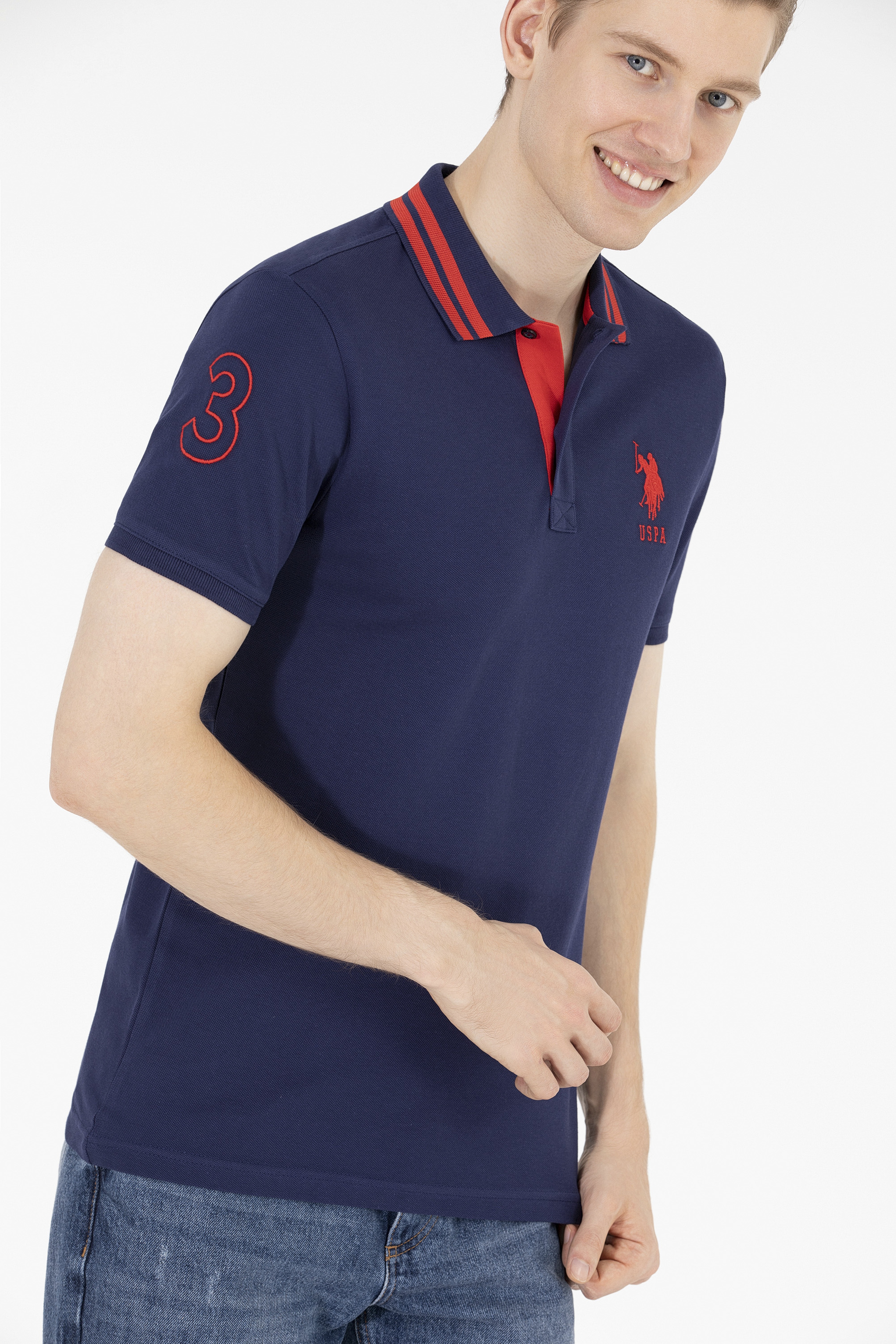 Erkek Lacivert Basic Polo Yaka Tişört