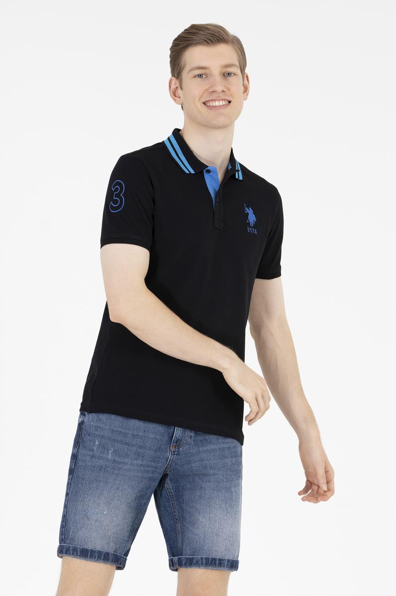 Erkek Siyah Basic Polo Yaka Tişört