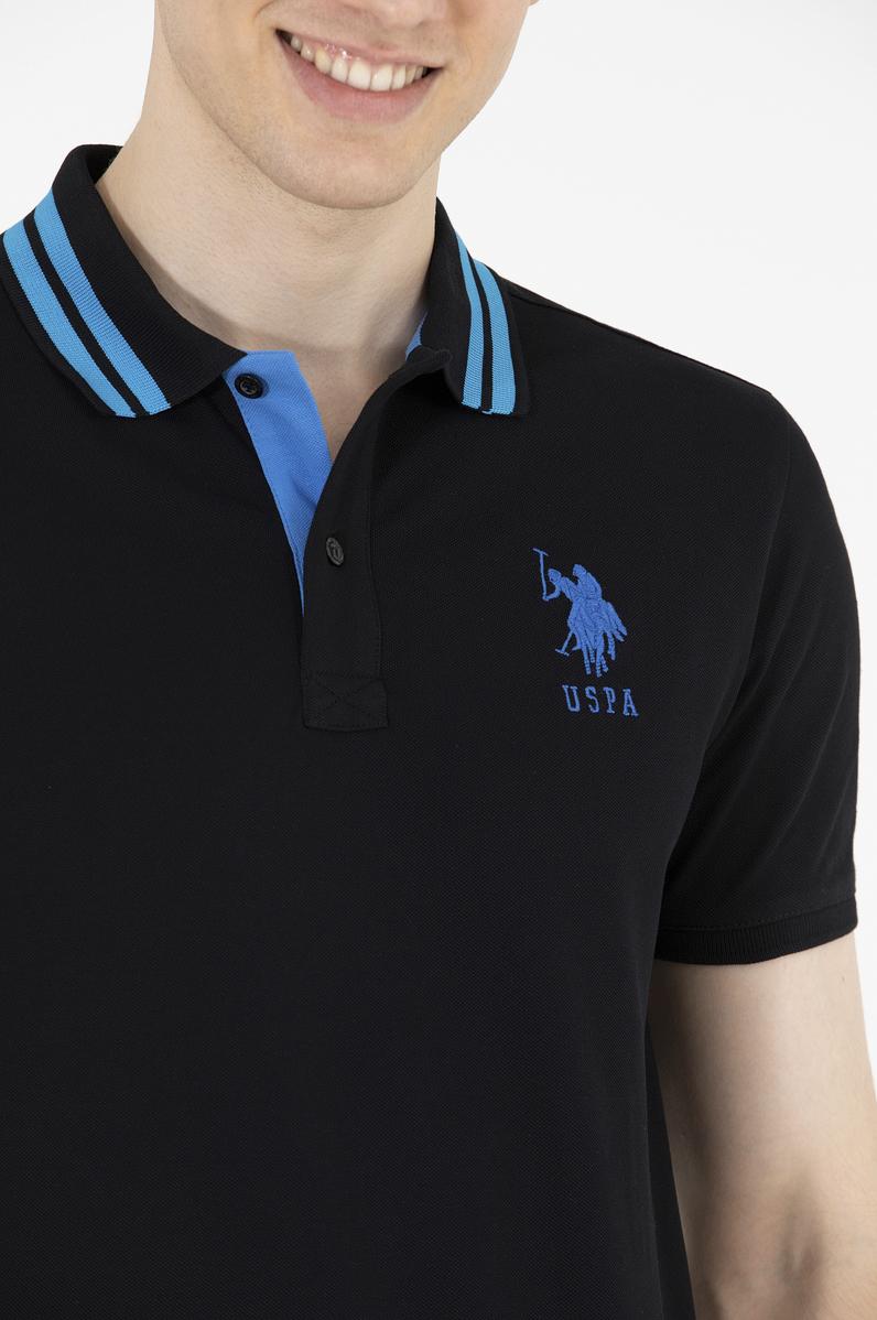 Erkek Siyah Basic Polo Yaka Tişört