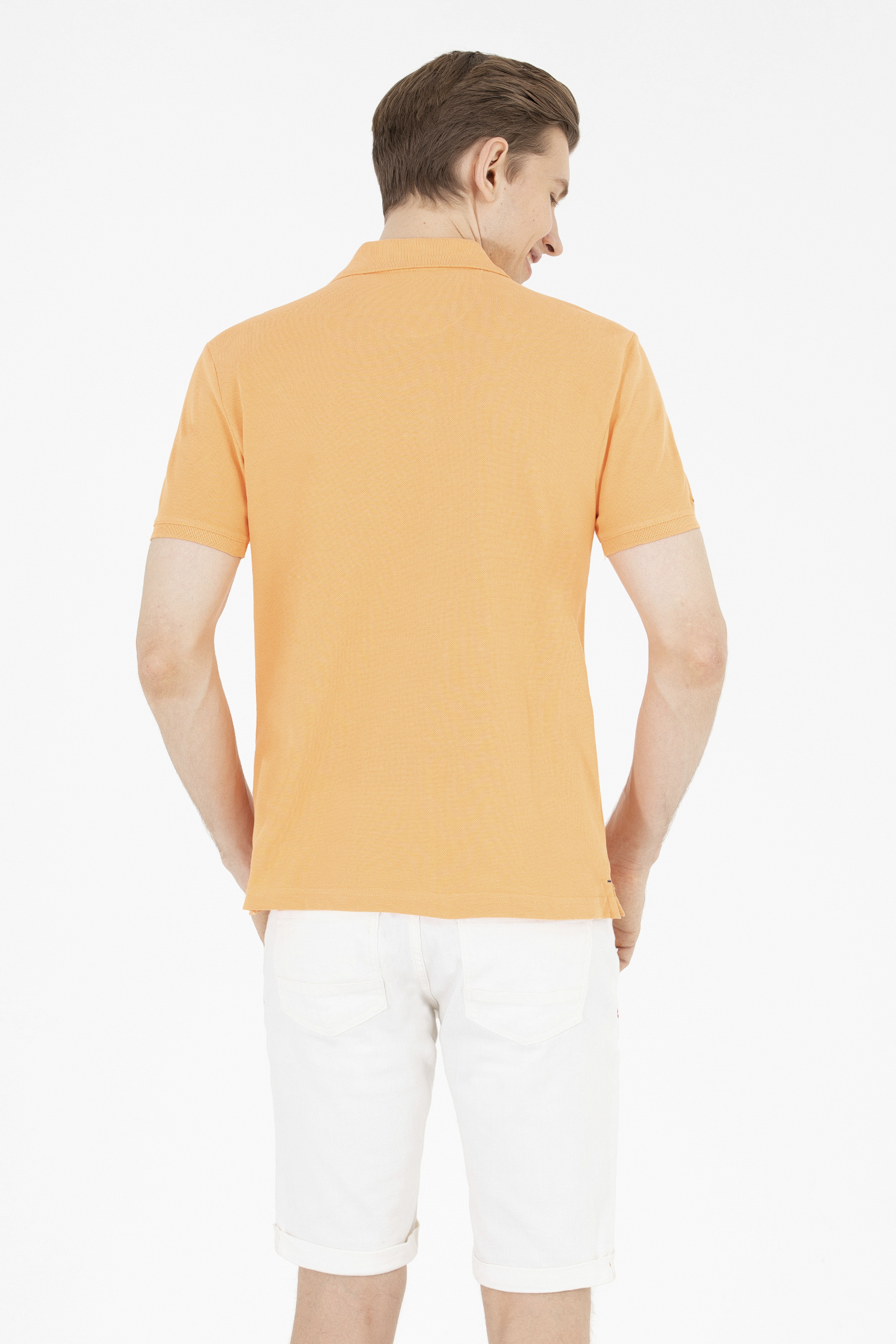 Erkek Turuncu Basic Polo Yaka Tişört - Image 5