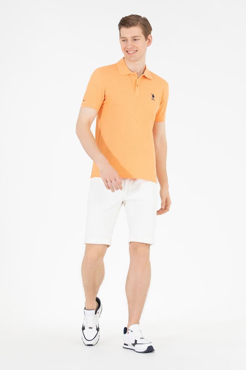 Erkek Turuncu Basic Polo Yaka Tişört