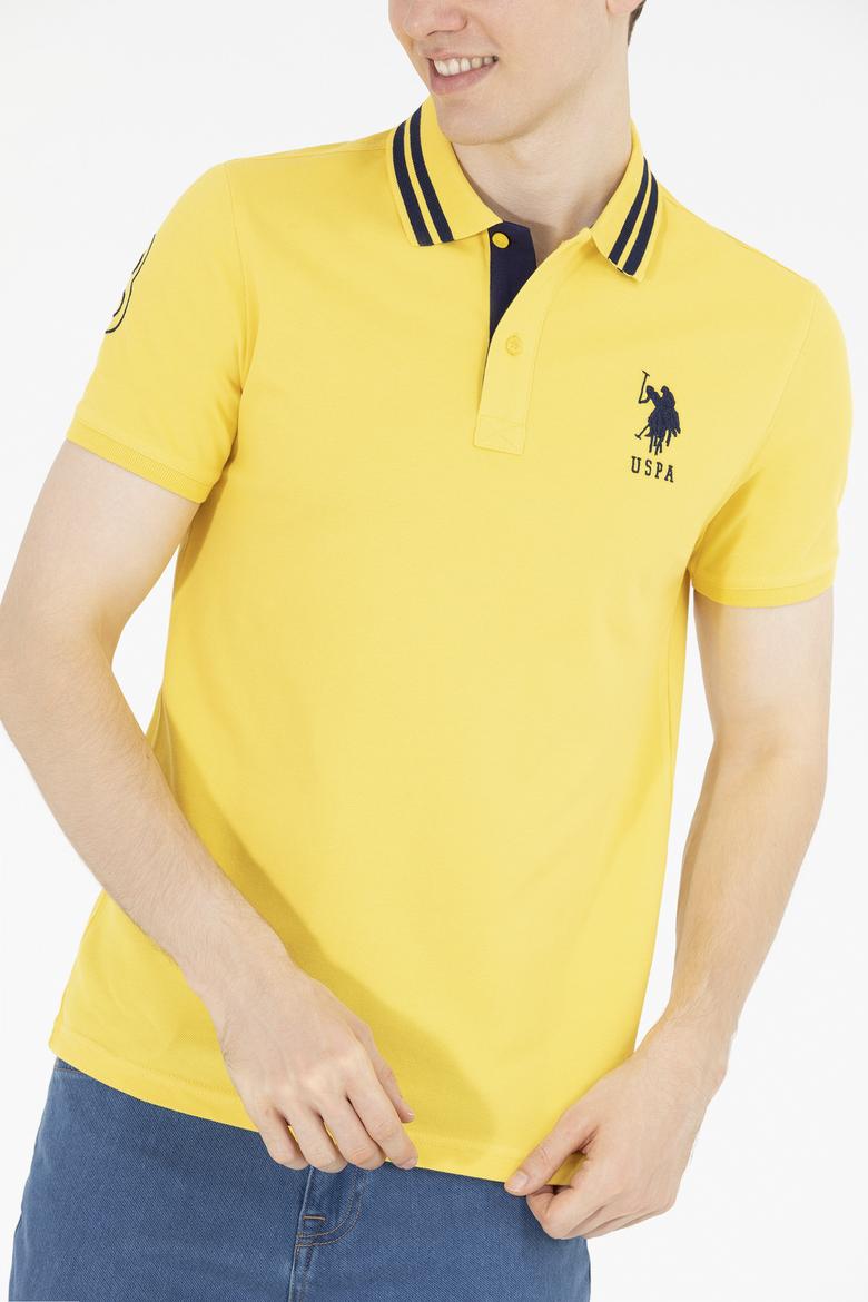 Erkek Koyu Sarı Basic Polo Yaka Tişört - 50263001097