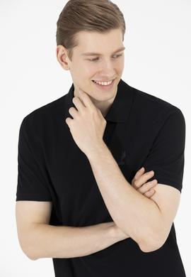 Erkek Siyah Basic Polo Yaka Tişört - 50263236051